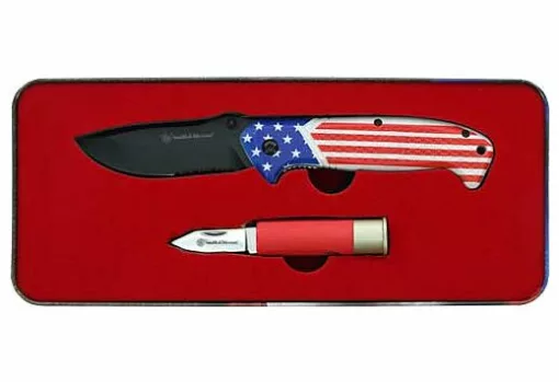 S&W America's Heroes Knife w/Tin SW RWB Knife jpg